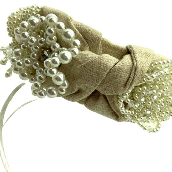 retro fashion pearl fringe fabric headband retro fashion pearl fringe fabric headband