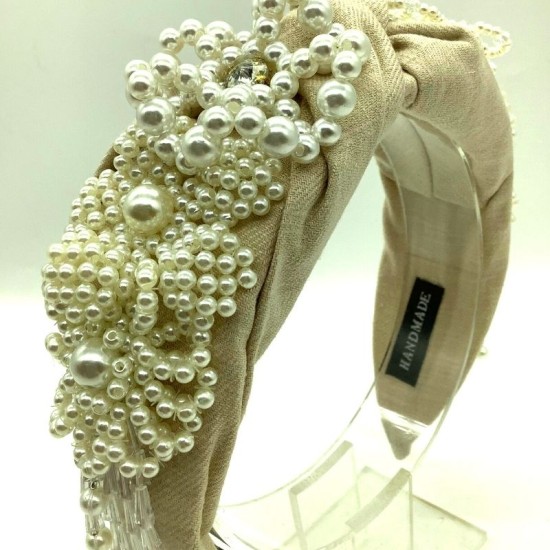 retro fashion pearl fringe fabric headband retro fashion pearl fringe fabric headband