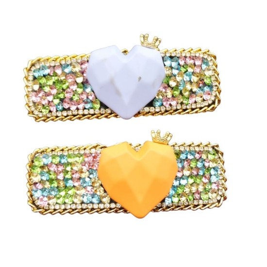 Rhinestone Crown Cordiform Harir Clip Rhinestone Crown Cordiform Harir Clip
